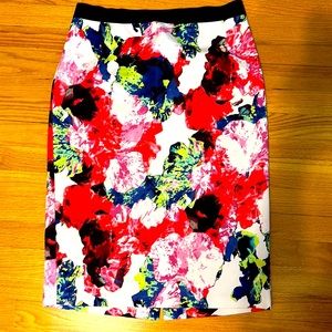 Milly Scuba skirt white multi brights Lg